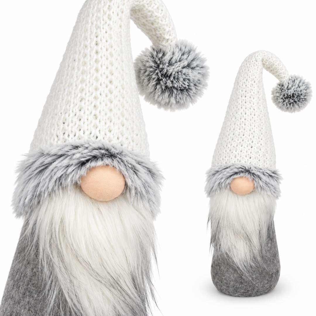 Skrzat Z Materiału, 35 cm - Biało-Szary