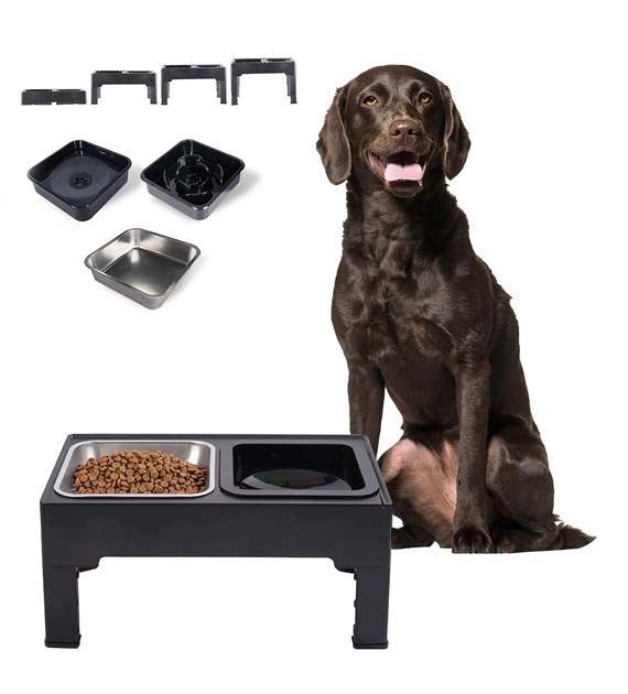 Miski dla zwierząt na rozkładanej podstawie,2 szt.