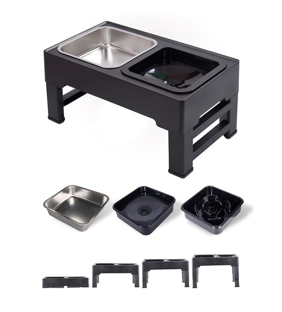 Miski dla zwierząt na rozkładanej podstawie,2 szt.