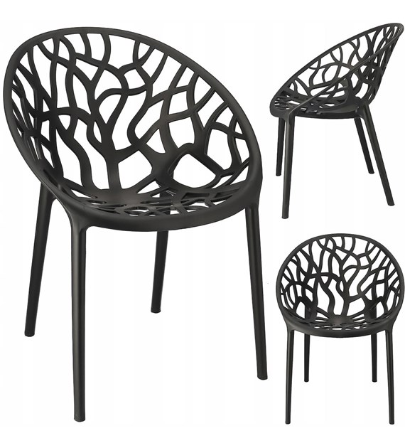 Krzesło ALBERO, plastikowe, czarne