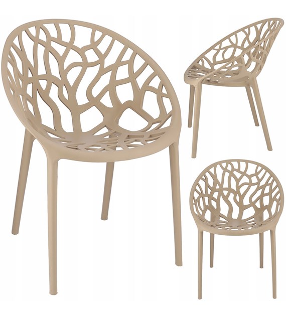 Krzesło ALBERO, plastikowe, beżowe