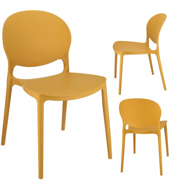 Krzesło JUSTIN, plastikowe, musztardowe