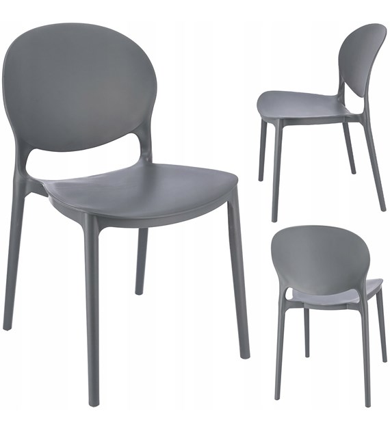Krzesło JUSTIN plastikowe, szare