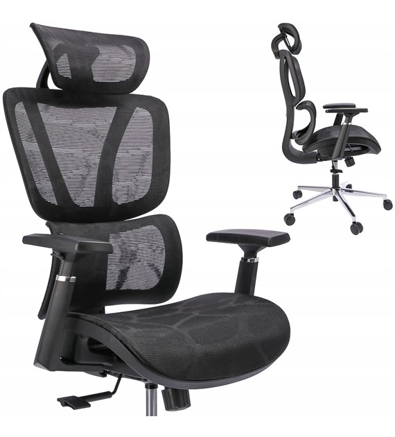 Fotel biurowy Neova, podstawa czarna, kolor czarny