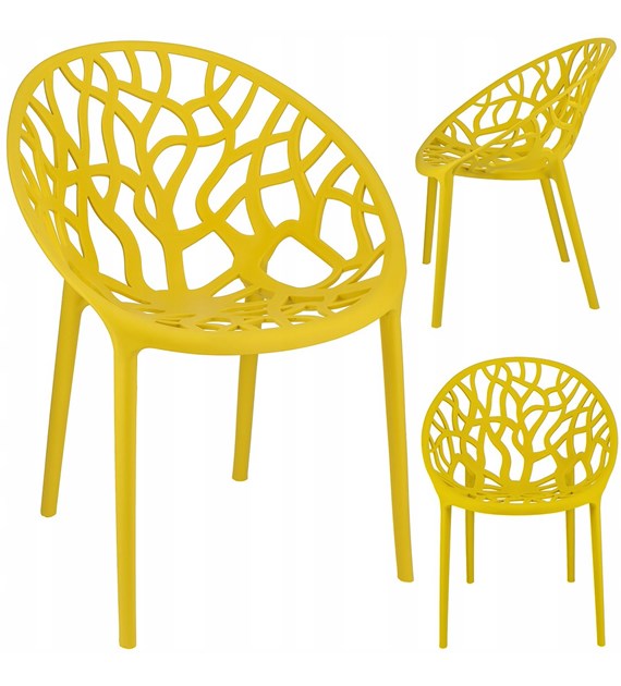 Krzesło ALBERO plastikowe, żółte