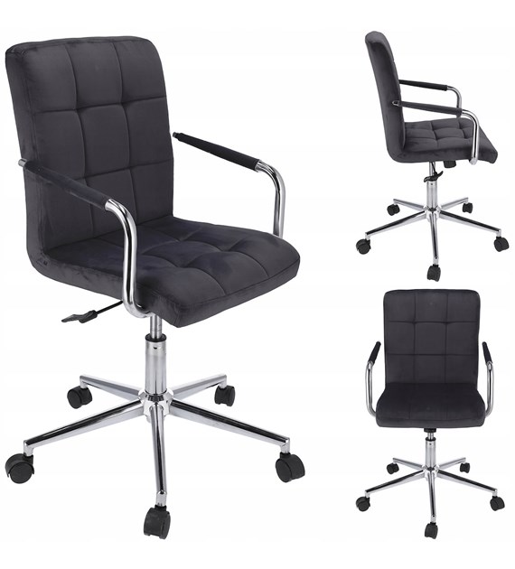 Krzesło obrotowe QUATRO, siedzisko welurowe, kolor czarny