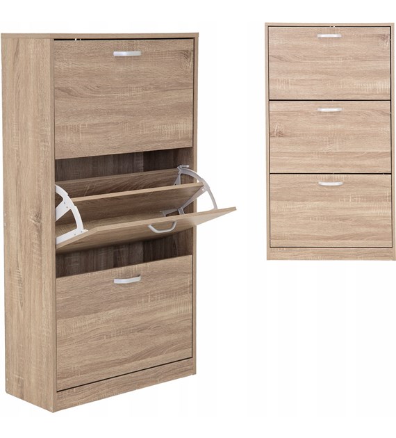 Szafka na buty, płyta wiórowa z okleiną,113x24x60, naturalny