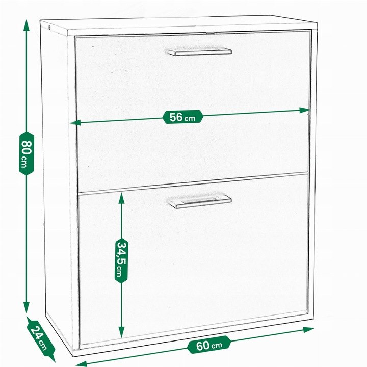Szafka Na Buty, Płyta Wiórowa Z Okleiną 81x24x60 - Biały