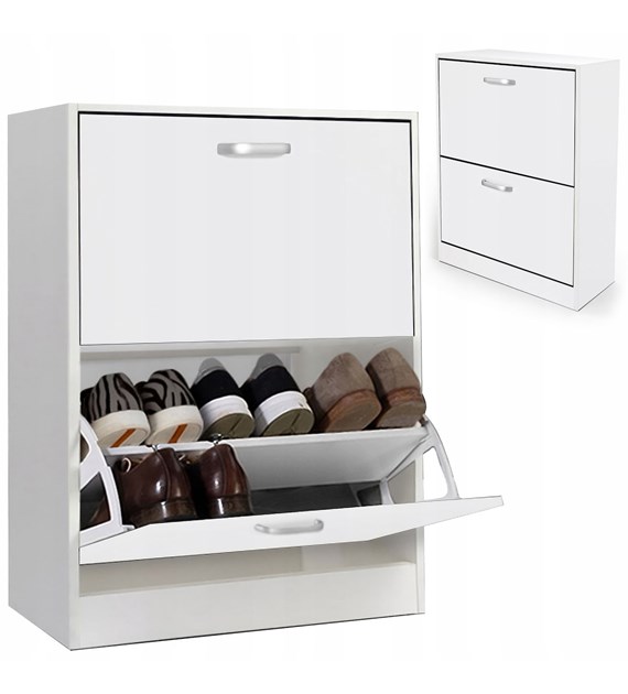 Szafka na buty, płyta wiórowa z okleiną 81x24x60, biały