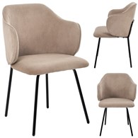 Krzesło DALIA, siedzisko sztruks brąz, podstawa metalowa