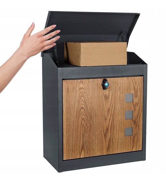 Skrzynka na przesyłki kurierskie i listy, stalowa, 52x24x43 cm