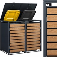 Osłona na kosze na śmieci dwukomorowa, stalowa, 116x80x132 cm