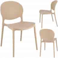 Krzesło JUSTIN, plastikowe, beżowe