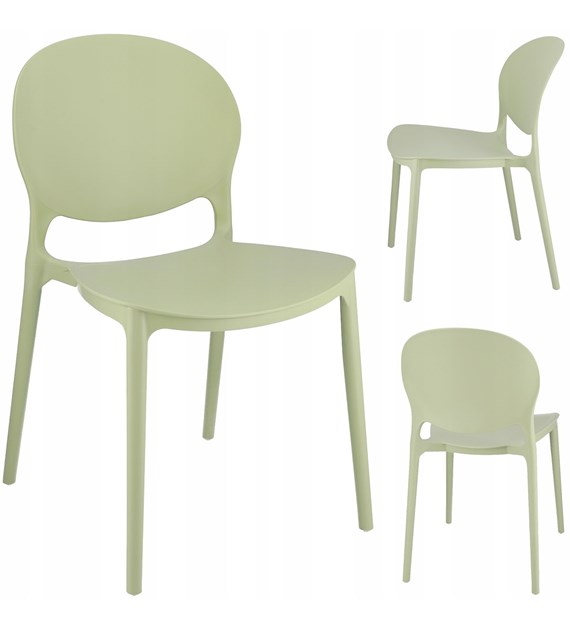 Krzesło JUSTIN plastikowe zieleń szałwia
