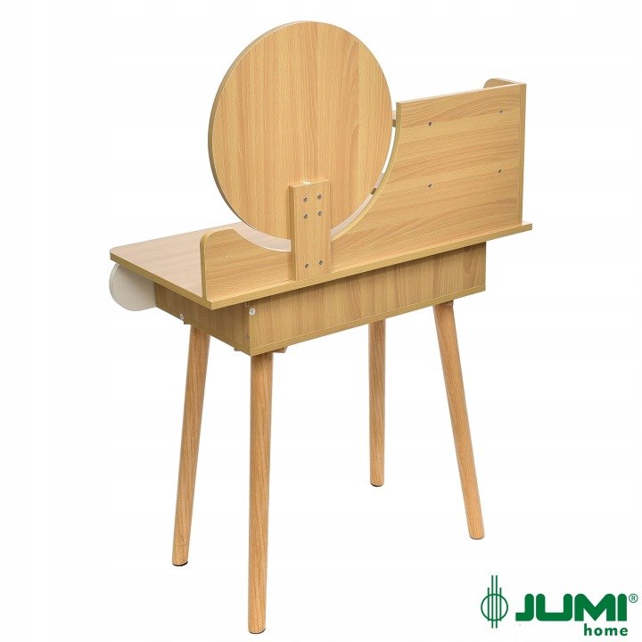 Toaletka SCANDI Z Okrągłym Lustrem 40cm, 120x80x40cm