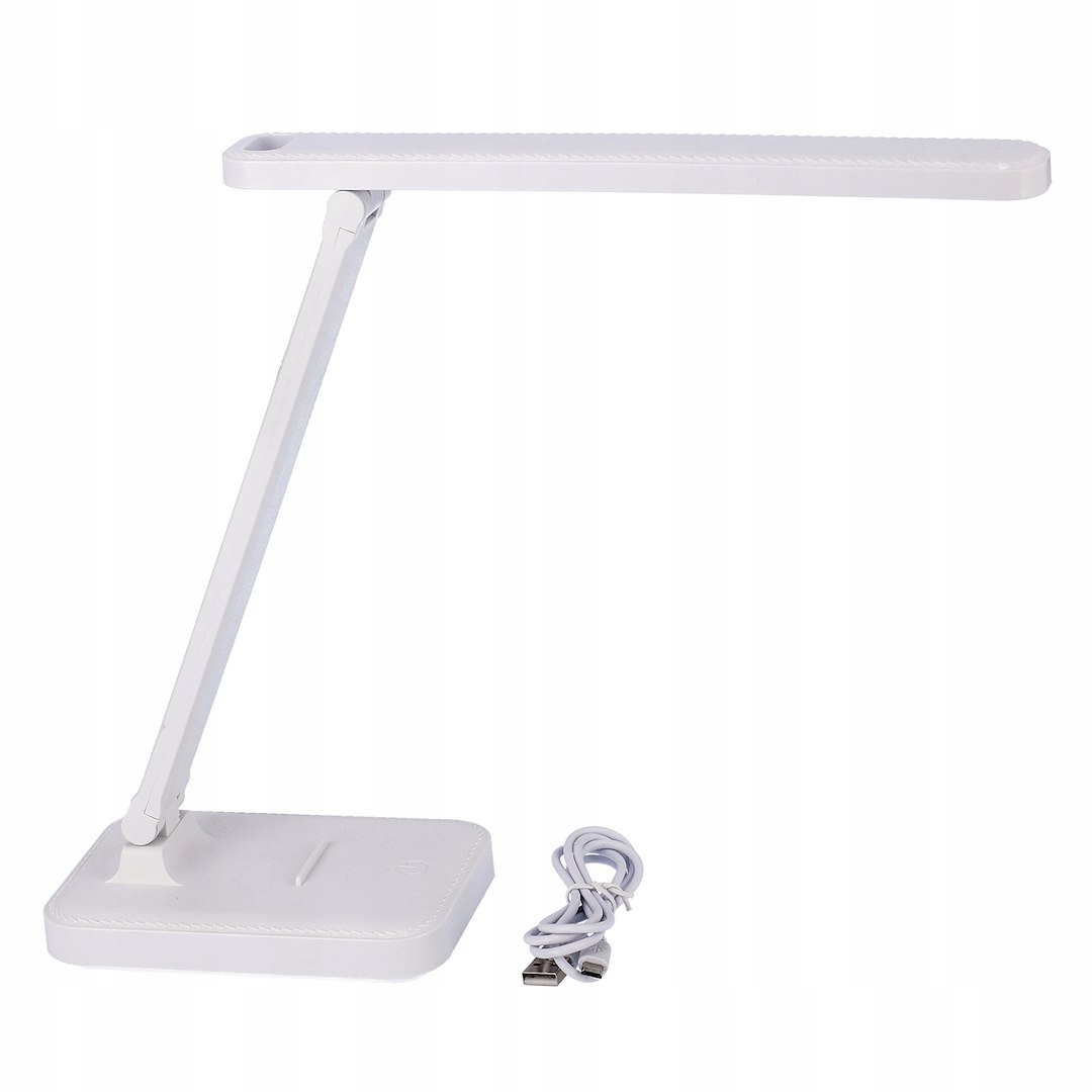 Lampa Biurkowa Z Podstawką Na Telefon - Biała
