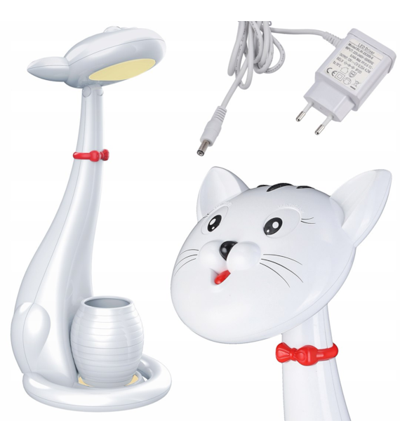 Lampka biurkowa LED dziecięca kot