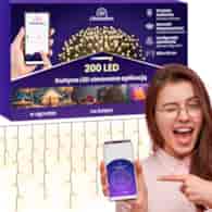 Kurtyna sople i illumination, 200 LED, 300cm, ciepły biały, sieciowa, zew.
