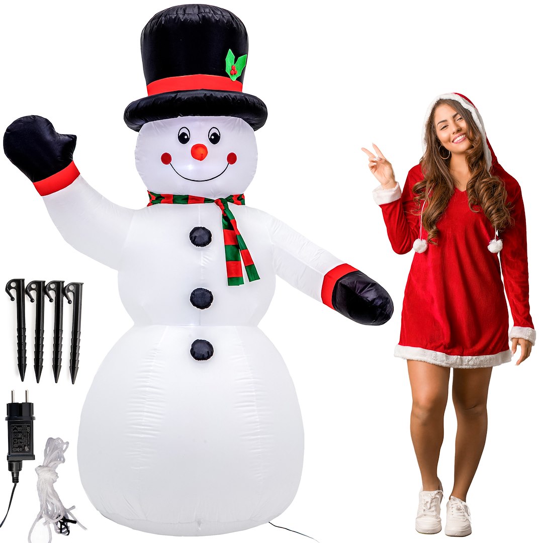Nadmuchiwany Bałwan 180cm, 2LED Białe, Zew