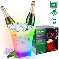 Pojemnik na lód, 5 litrów, LED, RGB, USB wew.
