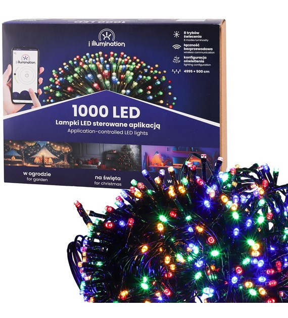 i illumination (SMART) Lampki 1000 LED, multikolor, sieciowa, zew.