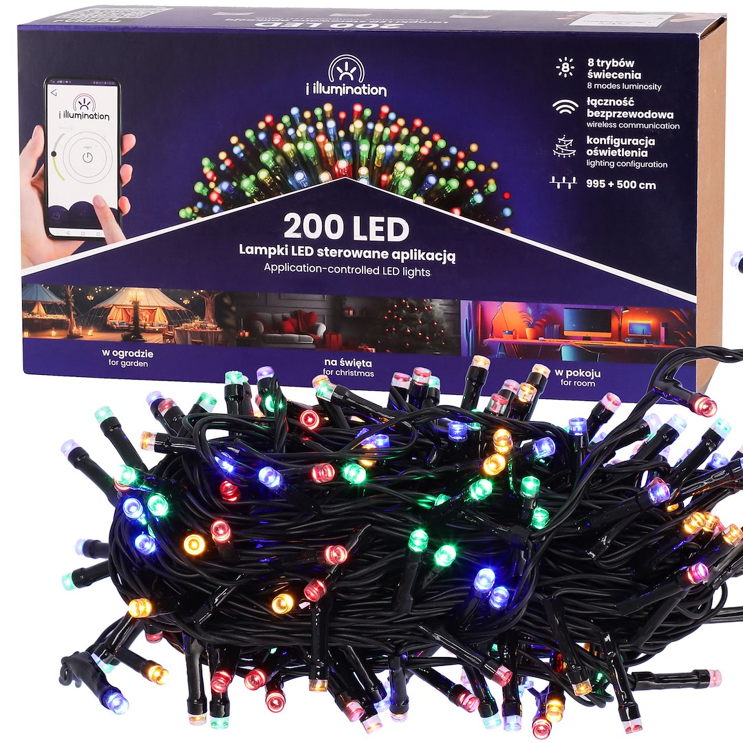 I Illumination (SMART) Lampki 200 LED, Multikolor, Sieciowa