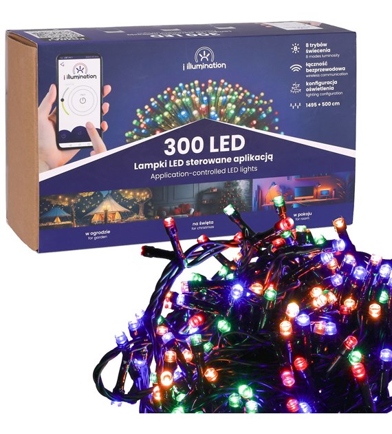 i illumination (SMART) Lampki 300 LED, multikolor, sieciowa, zew.