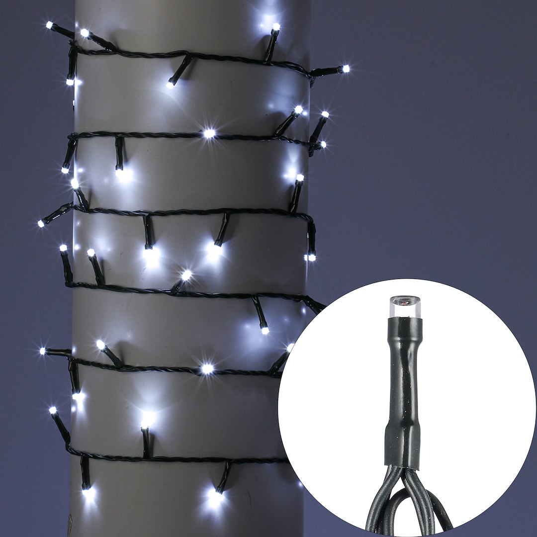 Girlanda 200LED Dodatkowe Gniazdo, Timer, Zimny Biały, Sieciowa