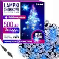 Lampki 500 LED, 8 funkcji, zimny biały + ciepły biały flash, zew.