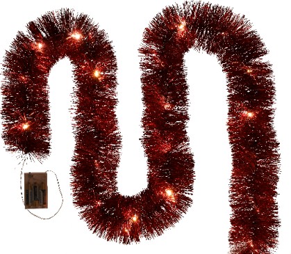 Łańcuch choinkowy LED, 100mm x 6m - czerwony