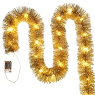 Łańcuch choinkowy LED, 100mm x 6m - złoty