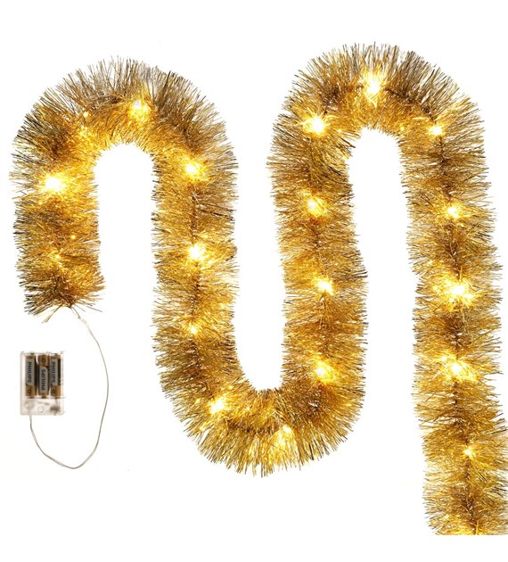 Łańcuch choinkowy LED, 100mm x 6m - złoty