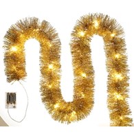 Łańcuch choinkowy LED, 100mm x 6m - złoty
