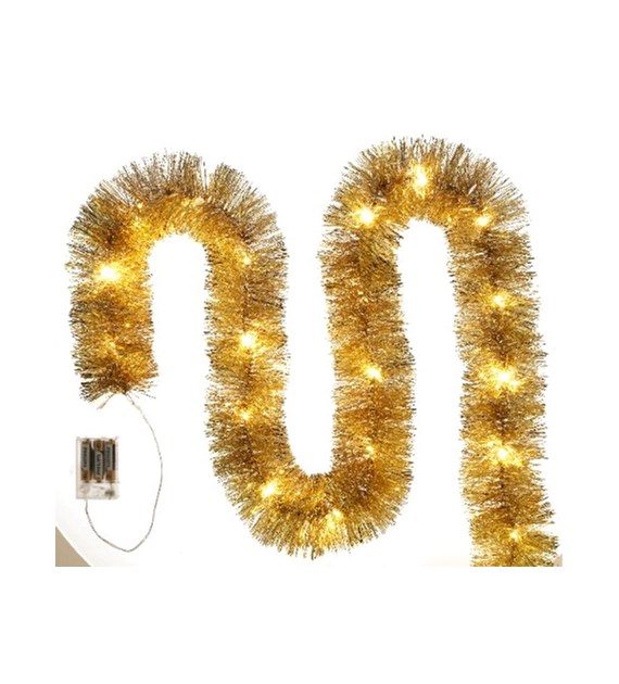 Łańcuch choinkowy LED, 100mm x 6m - złoty