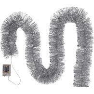 Łańcuch choinkowy LED, 100mm x 6m - srebrny