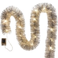 Łańcuch choinkowy LED, 100mm x 6m - srebrny