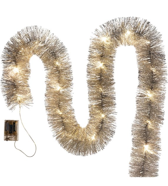 Łańcuch choinkowy LED, 100mm x 6m - srebrny