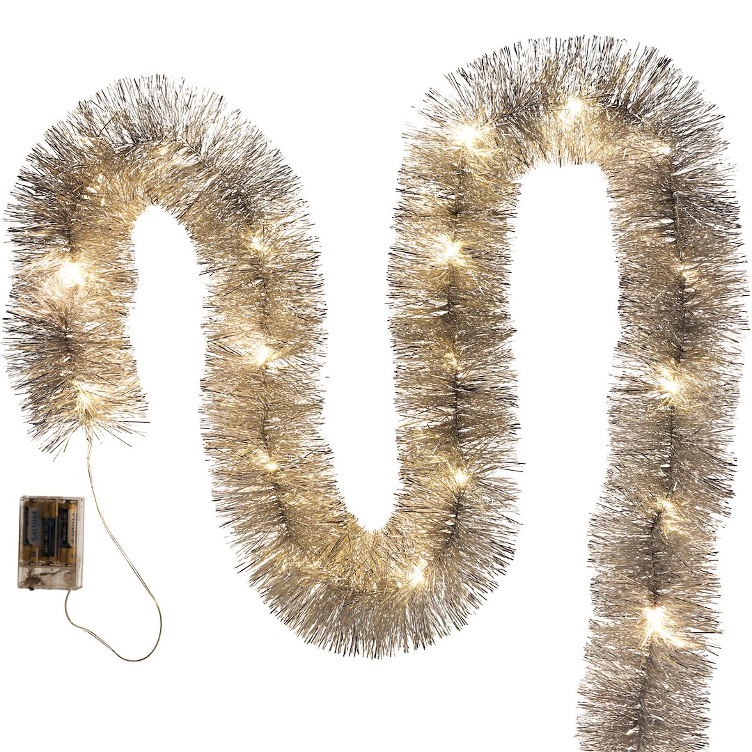 Łańcuch choinkowy LED, 100mm x 6m - srebrny