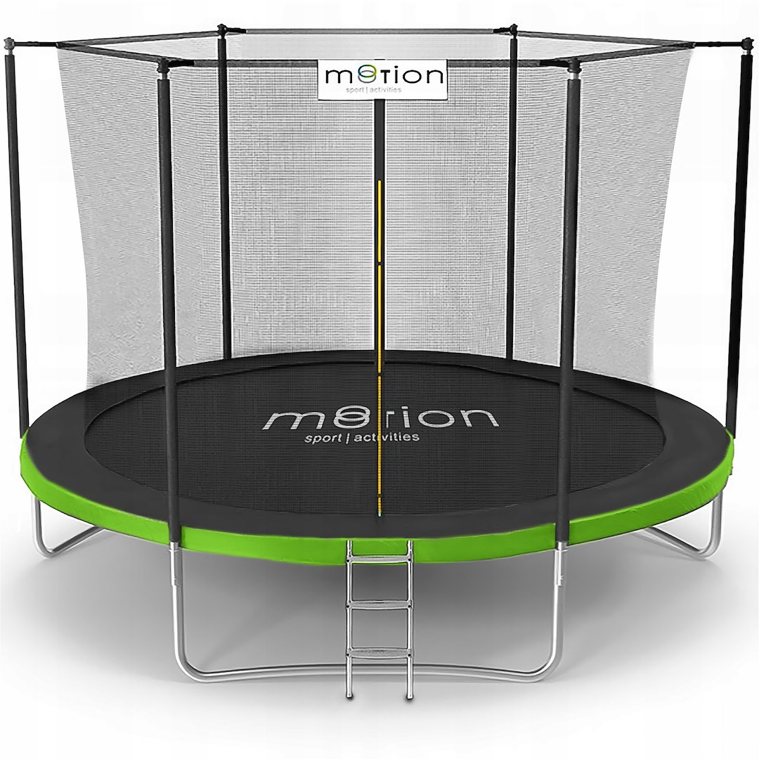 Trampolina 8ft Z Drabinką Siatka Wewnętrzna Kolor - CZARNY