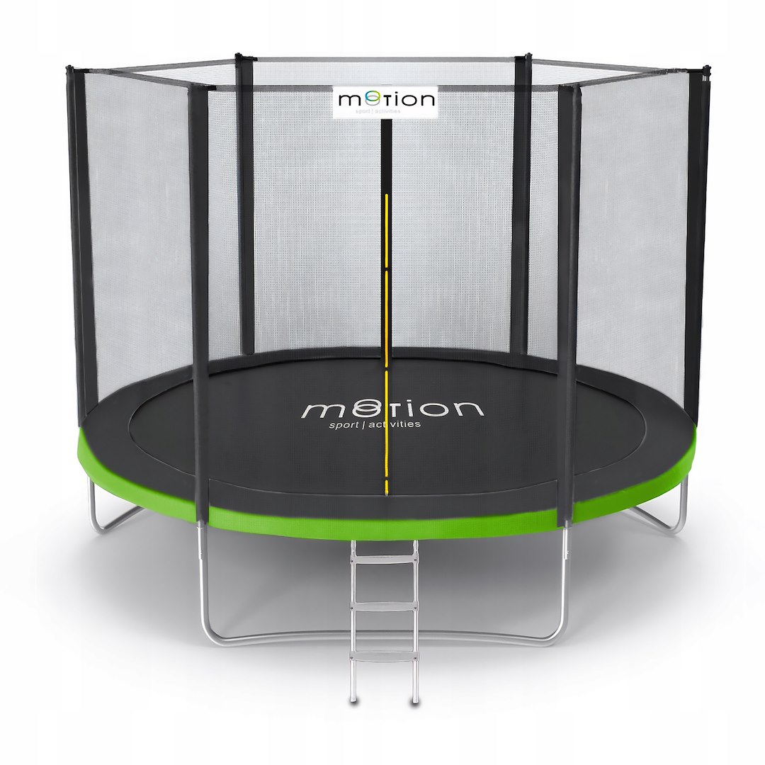 Trampolina 8ft Z Drabinką Siatka Zewnętrzna Kolor - CZARNY