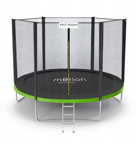 Trampolina 8ft z drabinką siatka zewnętrzna kolor CZARNY