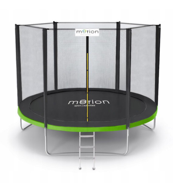 Trampolina 8ft z drabinką siatka zewnętrzna kolor CZARNY