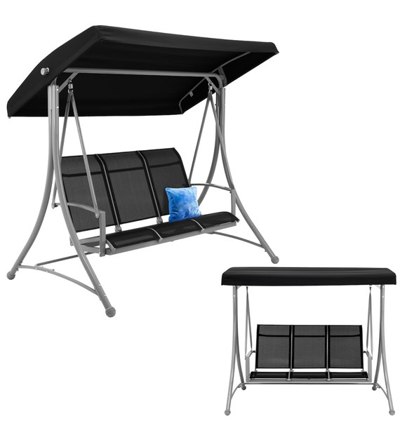 Huśtawka ogrodowa 3 osobowa z textilene