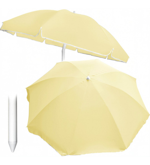 Parasol polyester tkanina 240cm, 8 drutów, łamany, beżowy