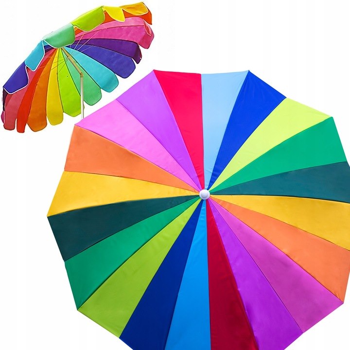 Parasol Poliester Tkanina 220 cm Z Tkaniną UV - Tęcza