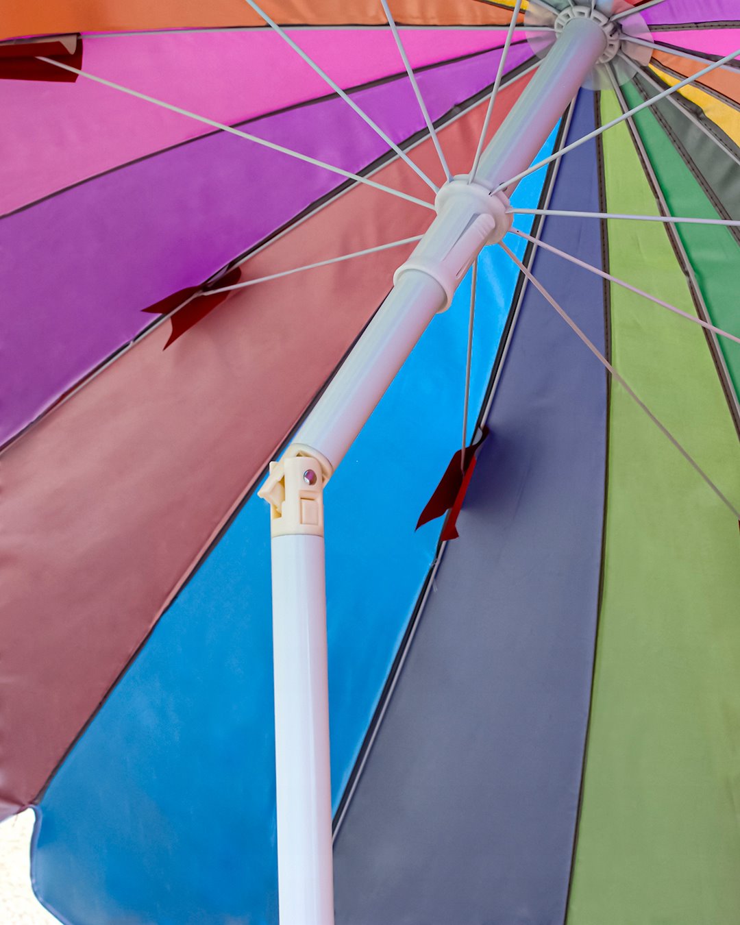 Parasol Poliester Tkanina 220 cm Z Tkaniną UV - Tęcza