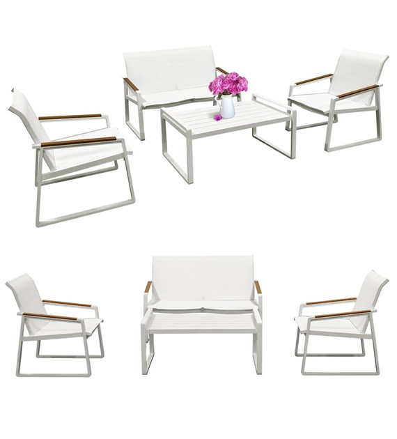 Zestaw 4+1 aluminium, polywood