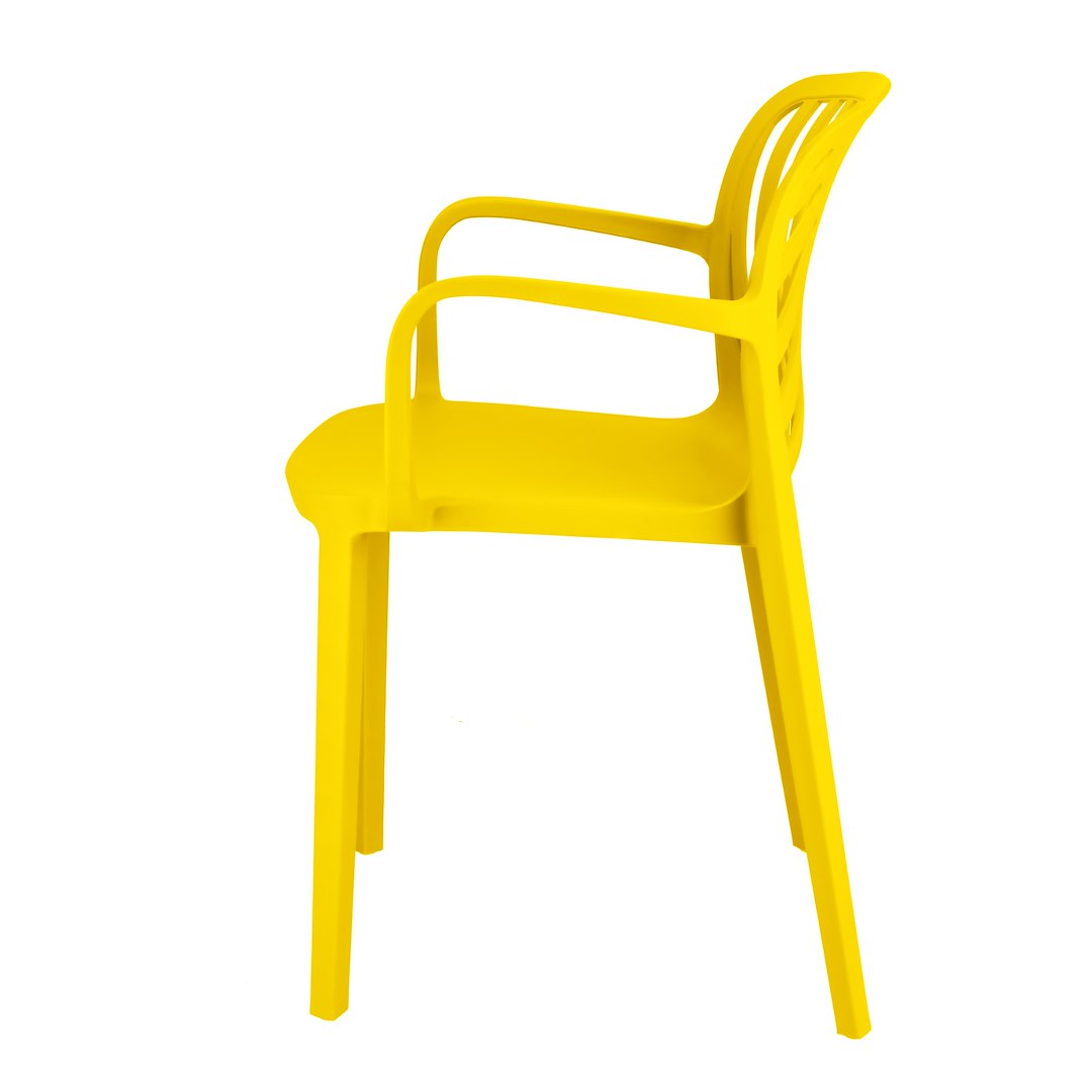 Plastikowe Krzesło Ogrodowe, UV Protection, 79x52,2x55cm - Żółty