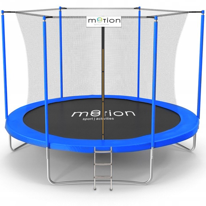 Trampolina 8ft Z Drabinką Siatka Wewnętrzna Kolor - NIEBIESKI