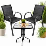 Zestaw 2 krzesłą FIESTA składane + stolik 60x60cm